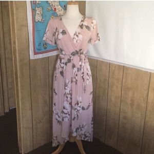 Pinkblush Floral Hi-Low Wrap Dress